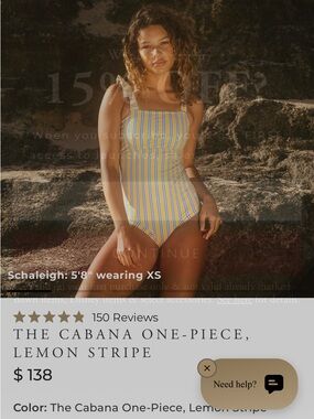 The Cabana One‑Piece Swimsuit in Lemon Stripe